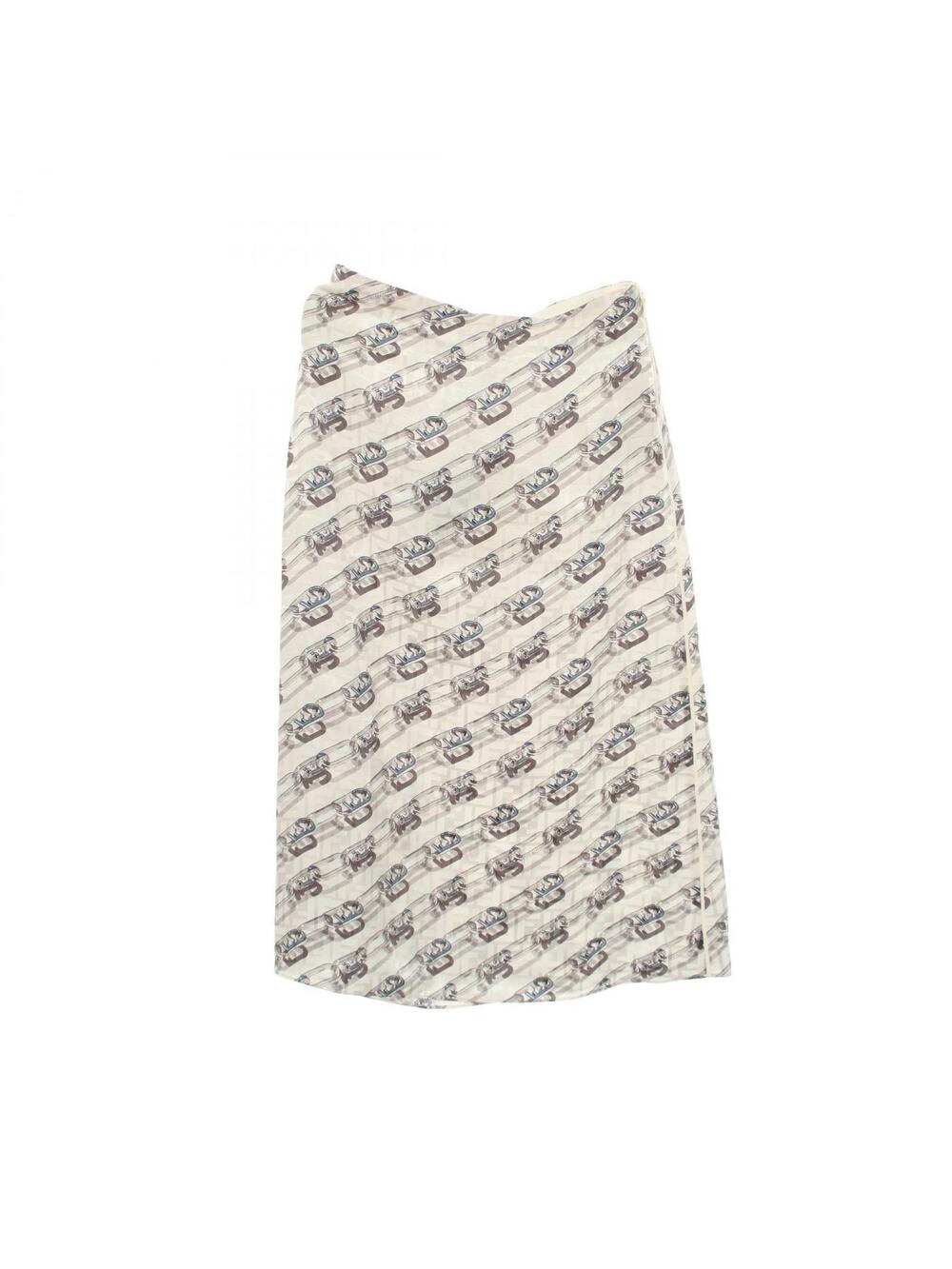 Fendi All Over Print Skirt Silk White #350037F45B